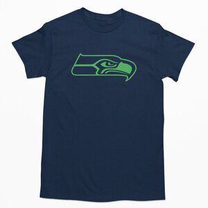 NEW Seattle Seahawks Monochrome Team Color Pop Big Logo T-Shirt NAVY